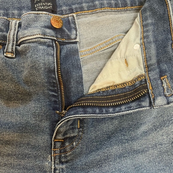 J. Crew Factory Essential Straight Raw Hem Medium Blue Denim Jeans Womens Sz 28 - Picture 7 of 12